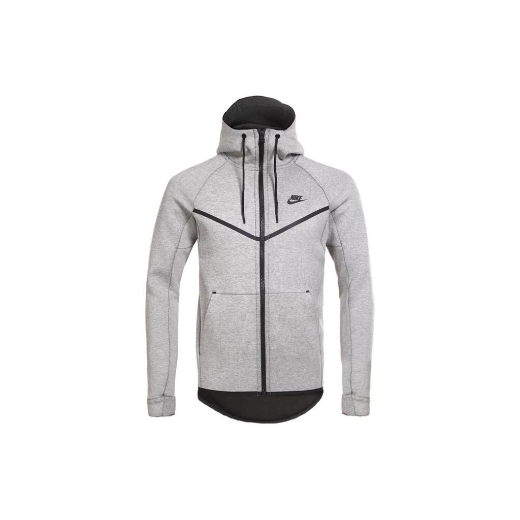 Nike Potisk loga s kapucí Raglánová bunda s dlouhým rukávem Pánská bunda Šedá 805145-072