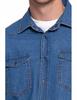 Men's Cotton Denim Shirt Elegant Modern Classic MORAJ XL BLUE