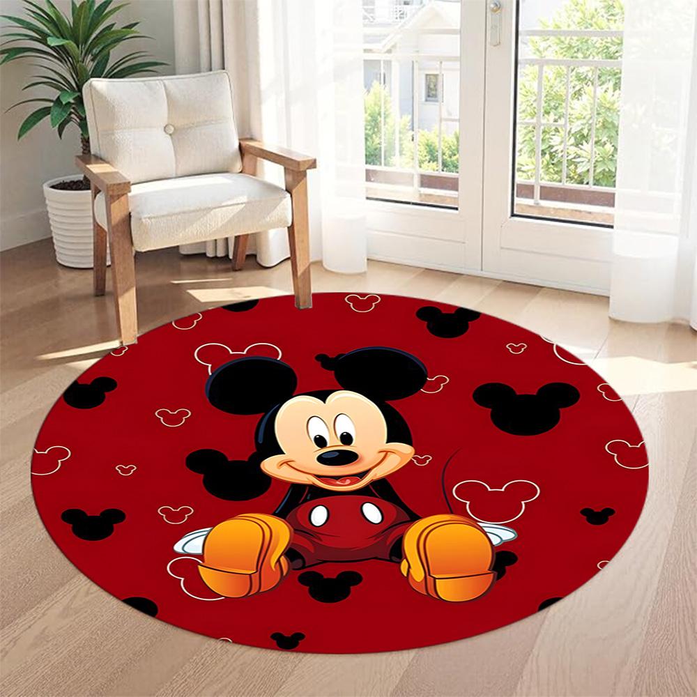 Minnie Mouse Round Floor Rug Design for Dormitory Living Rooms Foyer Balcony Anti-slip Round Rug Office home decor Perfect Gift for Friends Family