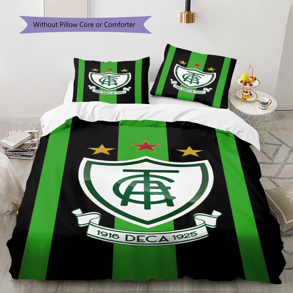 América MG Pattern Bedding Set Quilt Cover Pillowcase Home Decor Gift (1 * Duvet Cover + 2 * Pillowcase, Without Core)
