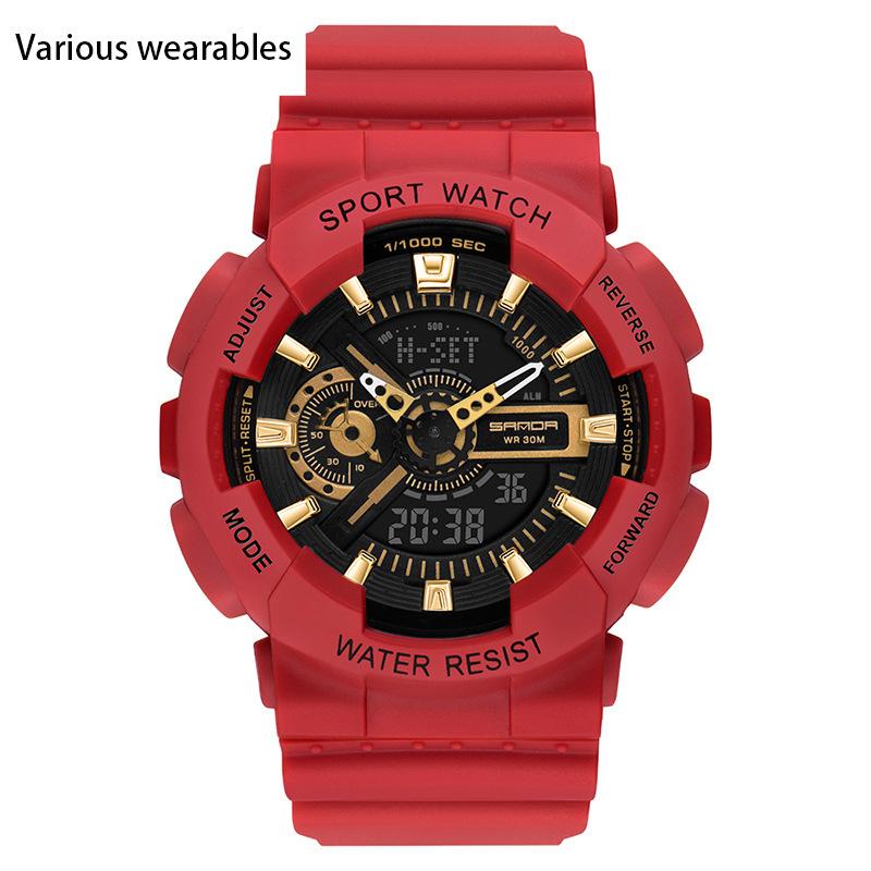 

Модные молодежные мужские и женские часы, водонепроницаемые, светящиеся, многофункциональные электронные часы