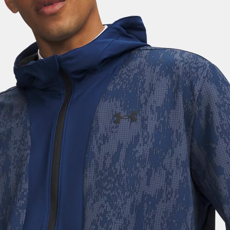 Men's Under Armour Unstoppable Jackets Men's Deep Marine Blue/Downpour Gray/Black-997 Hooded (Non-detachable)