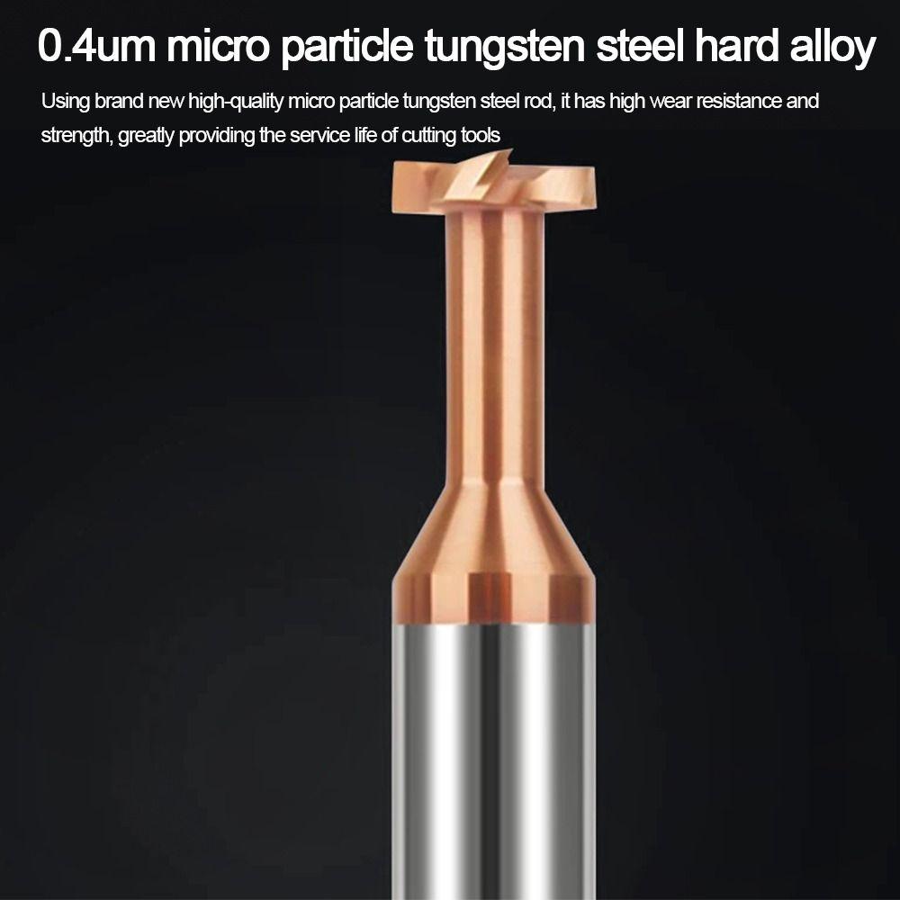 New Carbide T Slot Milling Cutter Round Handle Coating T-Groove End Mills 4 Teeth Slotting Router Bits