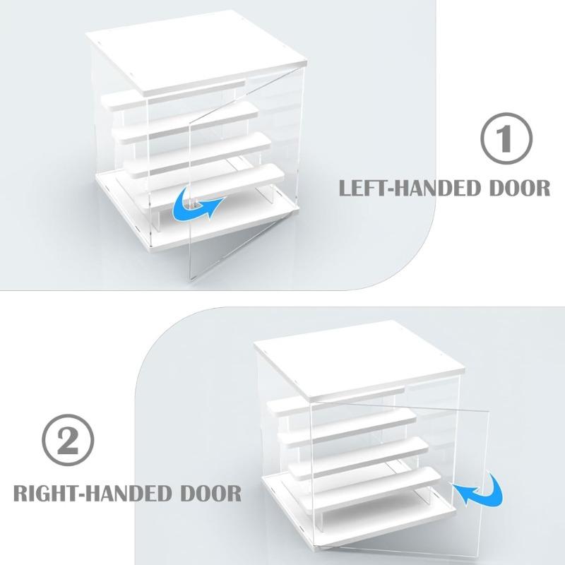 5-Layer Acrylic Display Case Transparent Collectible Figures Display Cabinet with Lights Multi-Tier Shelves Blind Boxes Showcase