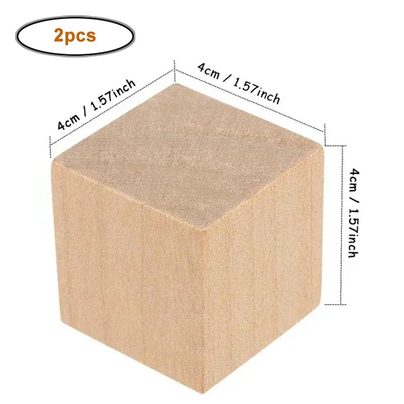 1-5cm Natural Blank Wooden Blocks, Unfinished Pine Wood Cube for DIY Craft Art, Painting, Home Decor, Puzzle Making, Baby Shower