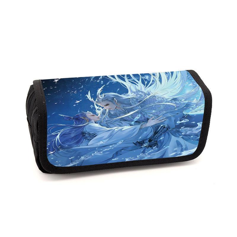 Childrens Minimalist Pencil Case With Ne Zha Print Design For Daily School Use