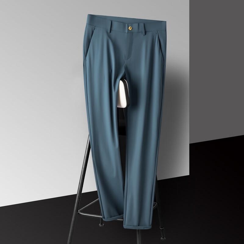 Yiliteng Men's Ice Silk Stretch Casual Trousers
