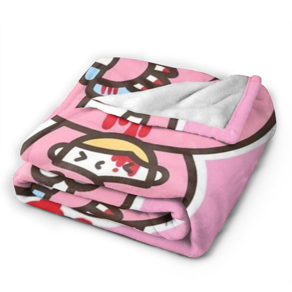 Gloomy Bear Flannel Blanket Winter Warm Soft Throw Blanket for Kids Bedroom Fashion Bedspread Sofa Bed Cover