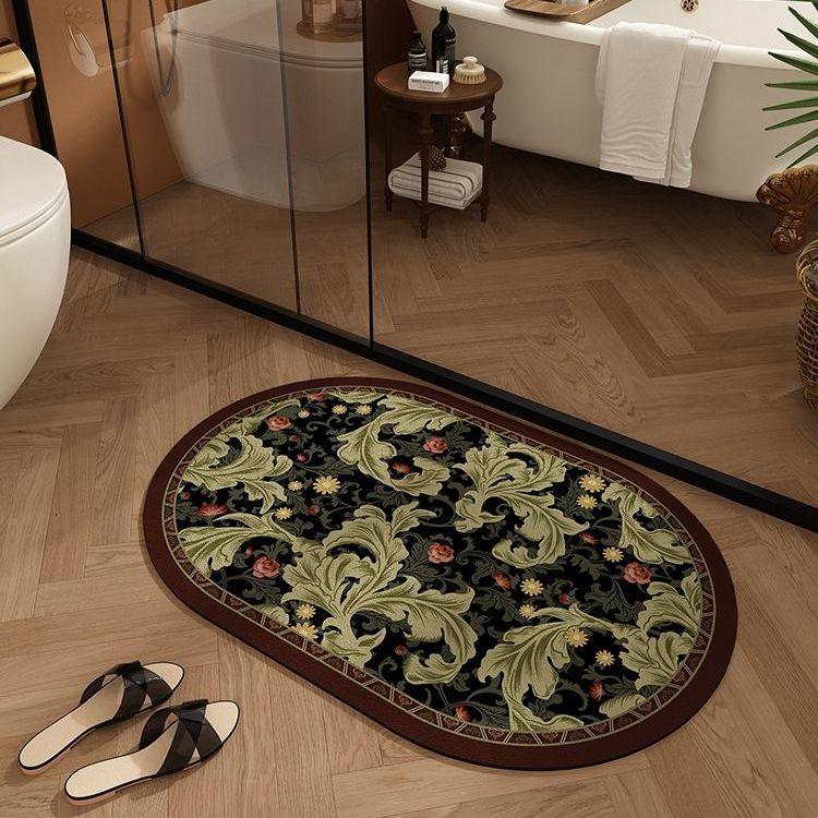American Retro Bathroom Floor Mat, Diatom Mud, Water Absorption, Non-slip and Quick-drying Floor Mat