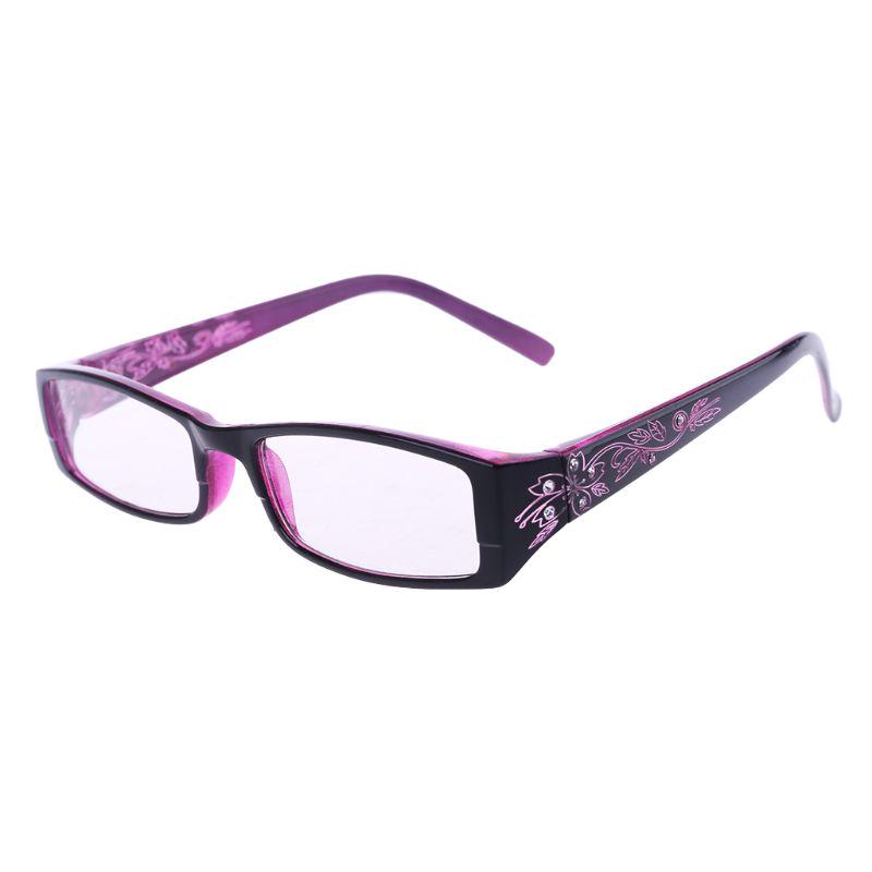 Fashion Reading Glasses Women 4 Colors Imitation Diamond Flower Print Resin Presbyopic De Lectura +1.0~+4.0