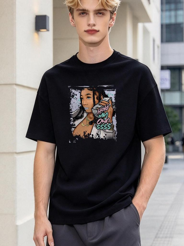 Unisex T Shirt Cool Graffiti Girl Print Casual Comfortable Soft Daily Fashion Top