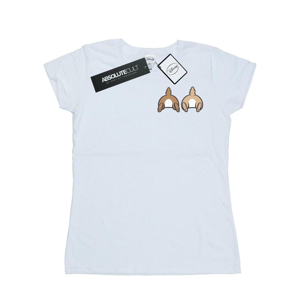 Disney Womens/Ladies Chip N Dale Backside Breast Print Cotton T-Shirt