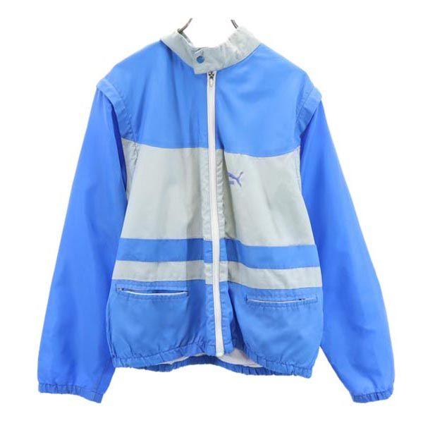 

Puma 80-е Сделано в Италии Винтажная вышивка логотипа_ Куртка на молнии 2WAY L Синяя Мужская Б/У