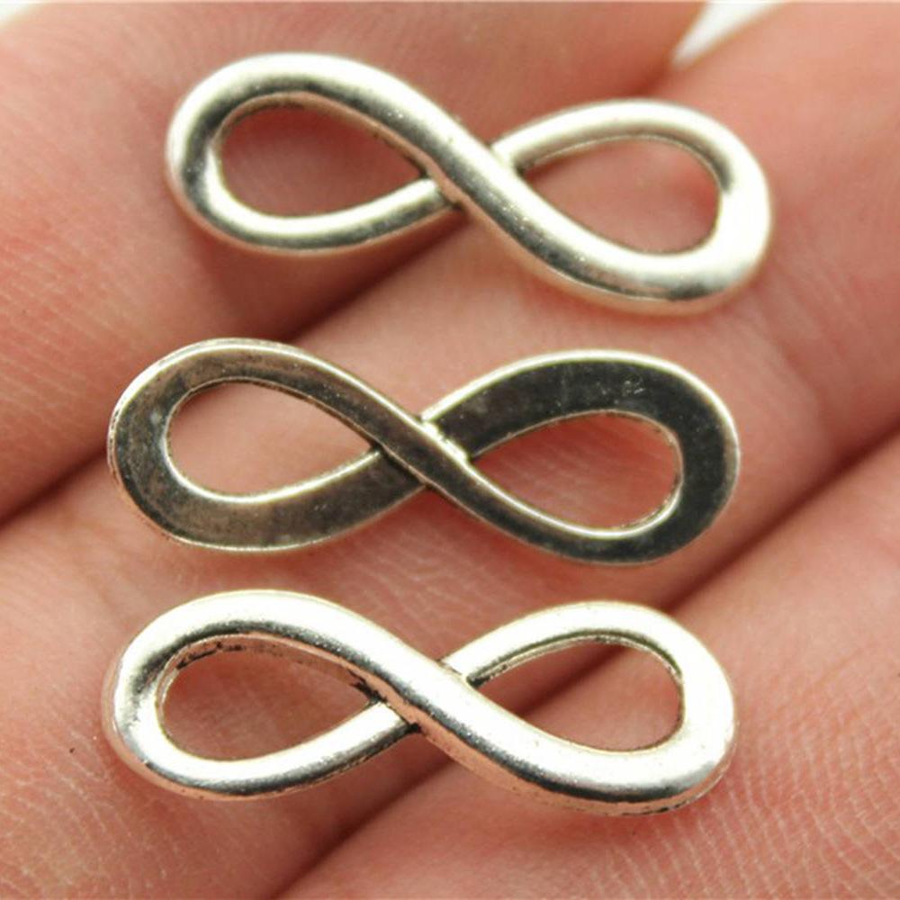 10pcs Charms Infinity Symbol Antique Silver Color Plated For DIY Jewelry Making Infinity Connector Charms