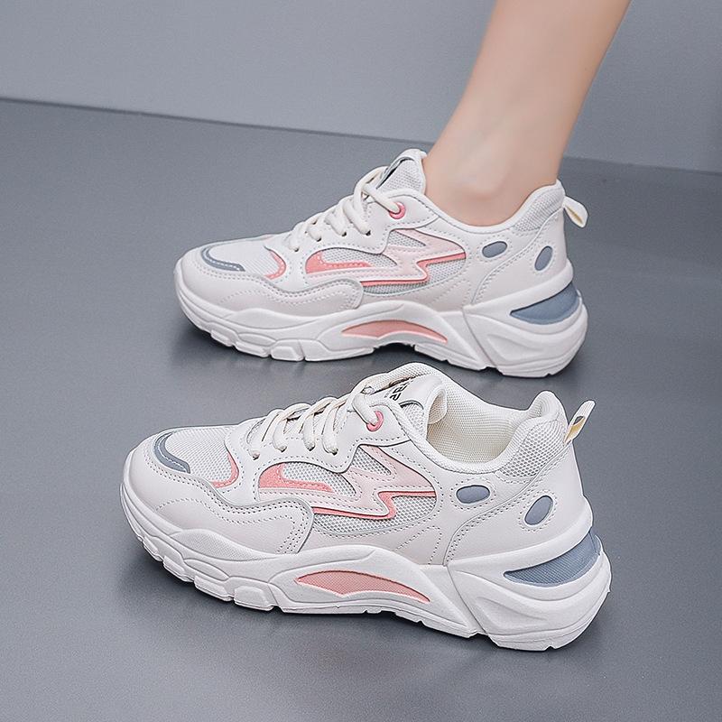 Spring 2025 Sneakers Women Platform Casual Women Shoes Lace Up Breathable Outdoor Non Slip Wear Resistant Student Running Shoes