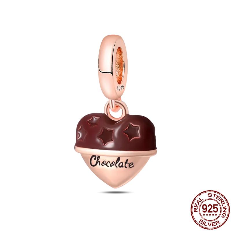 Copper Chocolate Candy Coffee Strawberry Cake Afternoon Tea Charms Beads Fit 4Mm Hole Diamete Bracelets Diy Jewelry