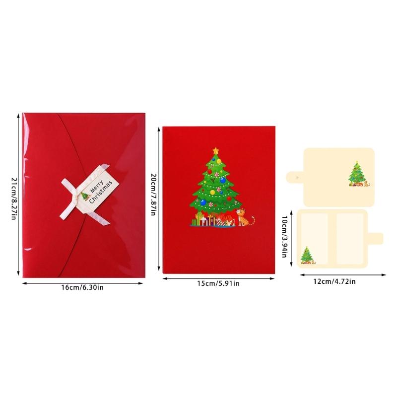 Musical Holiday Card Highlighting 3D Paper Sculpture Christmas Tree And Cats Participatory Light Consequences Artisanal Plan