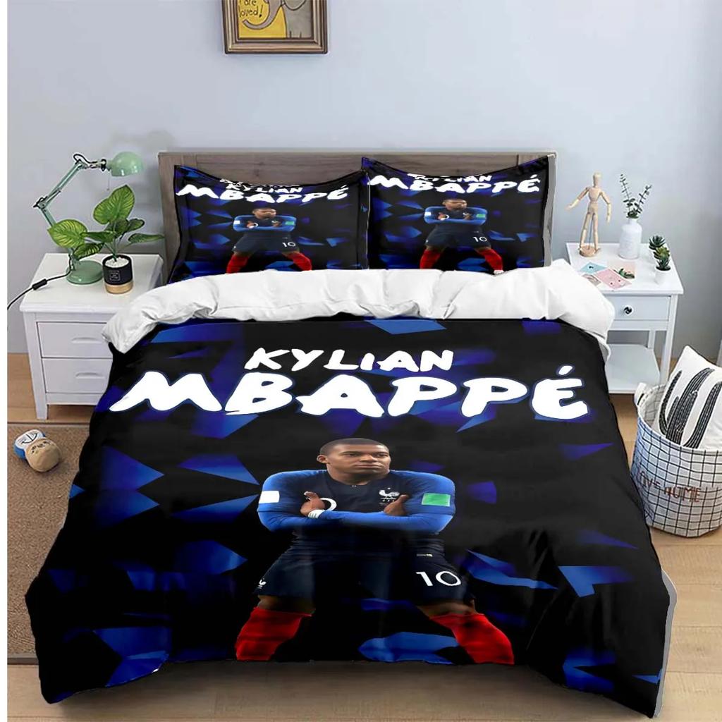 Set de așternuturi de modă cu imprimeu Fotbalist M-Messi R-Ronaldo Huse de pilotă Plapumă Pat Tineri Copii Fete Băieți Cadou de Lux