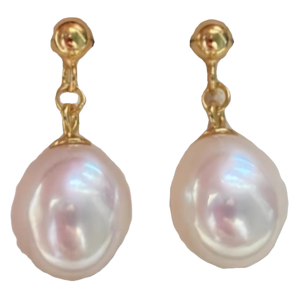 Water drop pearl earrings women's 2024 new trendy temperament baroque earrings silver needle earrings light luxury niche wholesale