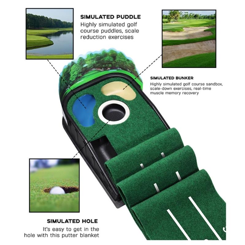 Light weight ABS Golf Practice Mat with Noise Reduction Surfaces for Quiet Durability Use at Homes or Course