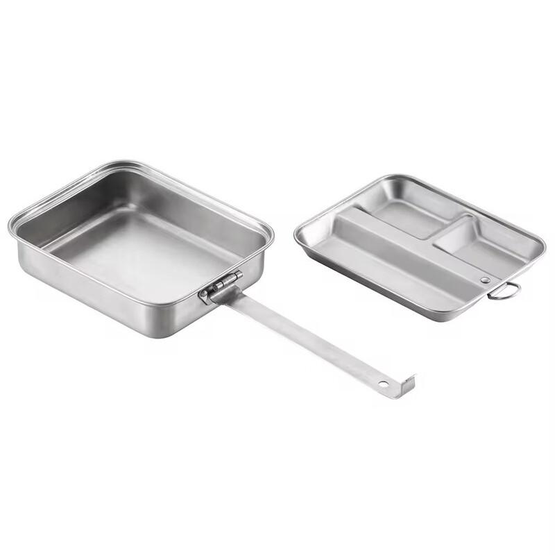 Retro Outdoor Square Stainless Steel Lunch Box