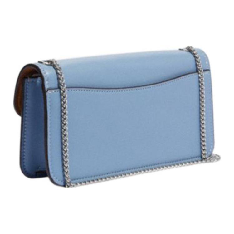 New COACH Morgan Fabric With Cow Leather Shoulder Bag, Crossbody Bag Small Size Women's Cornflower Blue CH150-SVM6A