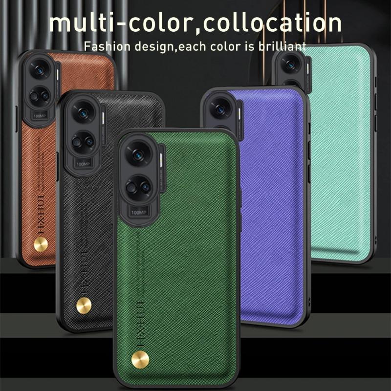 Luxury Cross Grain Leather Magnetic Back Cover for Honor 90 Lite 5G 90Lite CRT-NX1 6.7" Camera Protect Cover