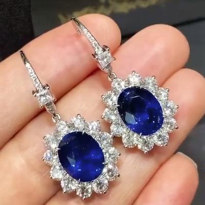 חדש אצילי כחול עמוק מעוקב זירקוניה מתנדנד עגילי נשים מסיבת יום נישואין עגילי ליידי מתנת תכשיטי אוזניים אלגנטיים
