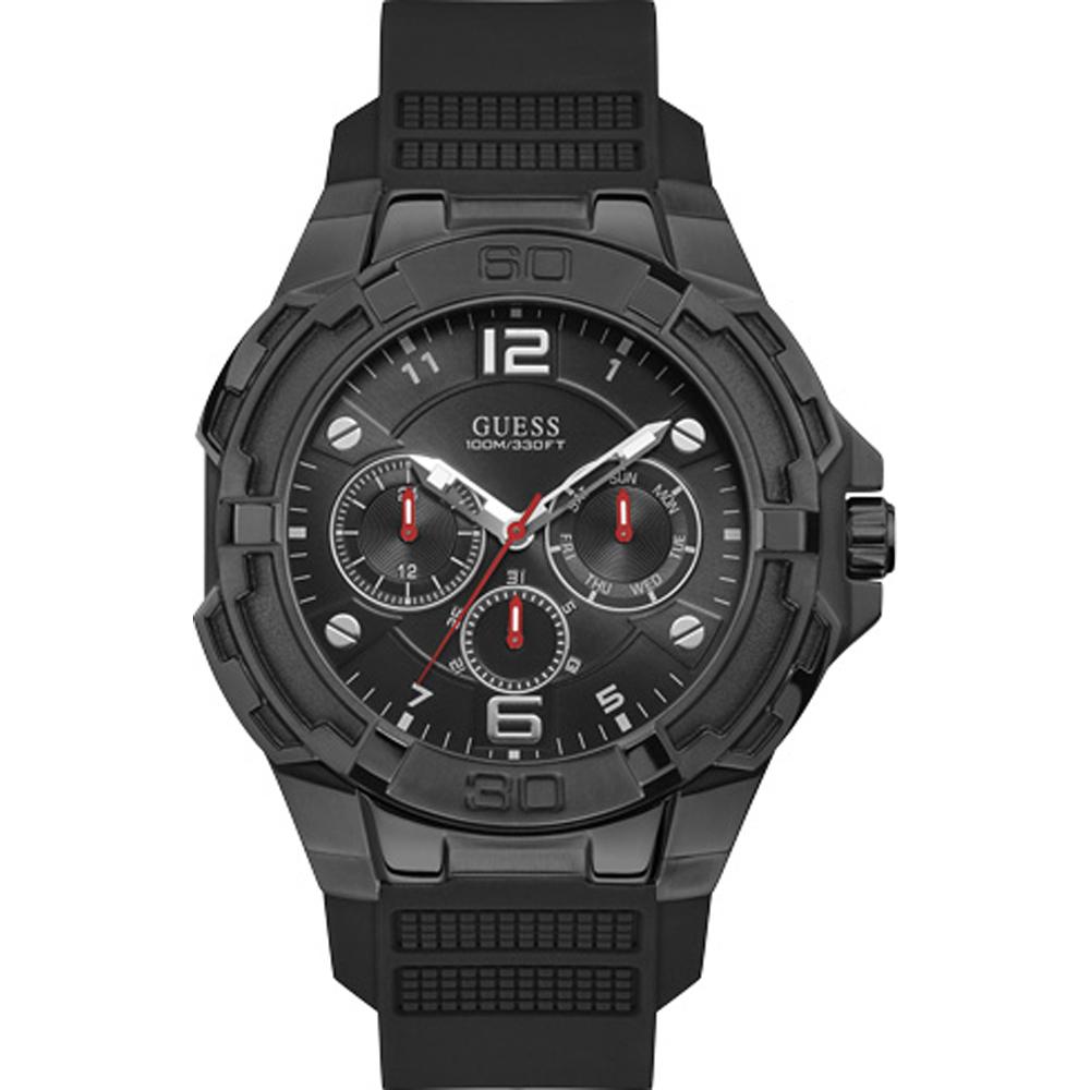 GUESS Genesis Black Silicone/Rubber Gents Quartz W1254G2 чёрный