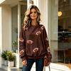 Women's Casual Neck Sweatshirt with Rugby Print