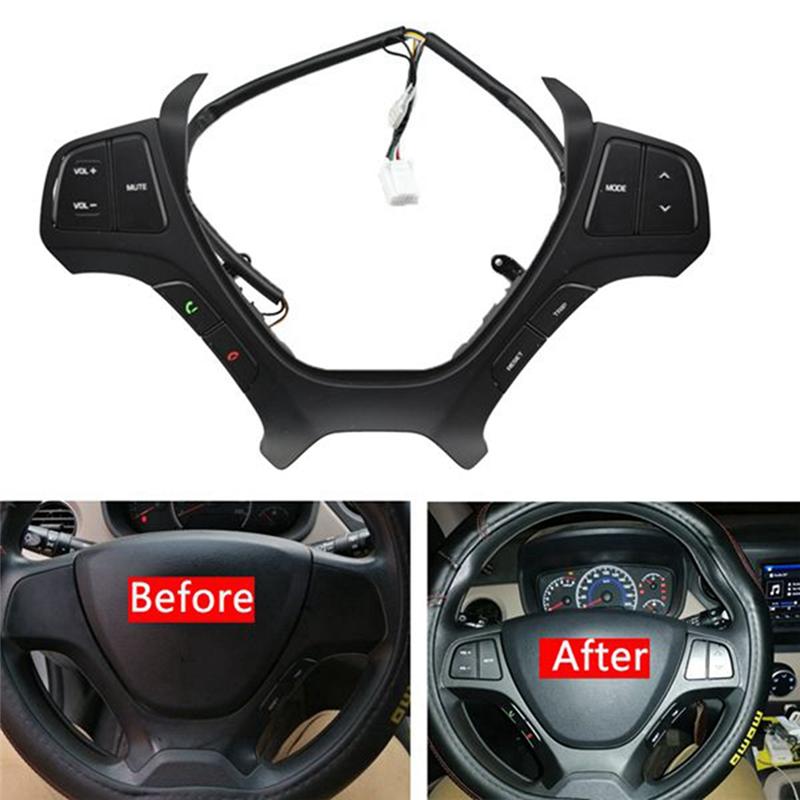 Car Steering Wheel Switch For Hyundai I10 2014 2015 2016 2017 Steering Wheel Audio Control Button Parts Accessories-A02G