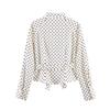 2026 spring new product European and American cross-border women's clothing street fashion polka dot belt long-sleeved top w107 8898