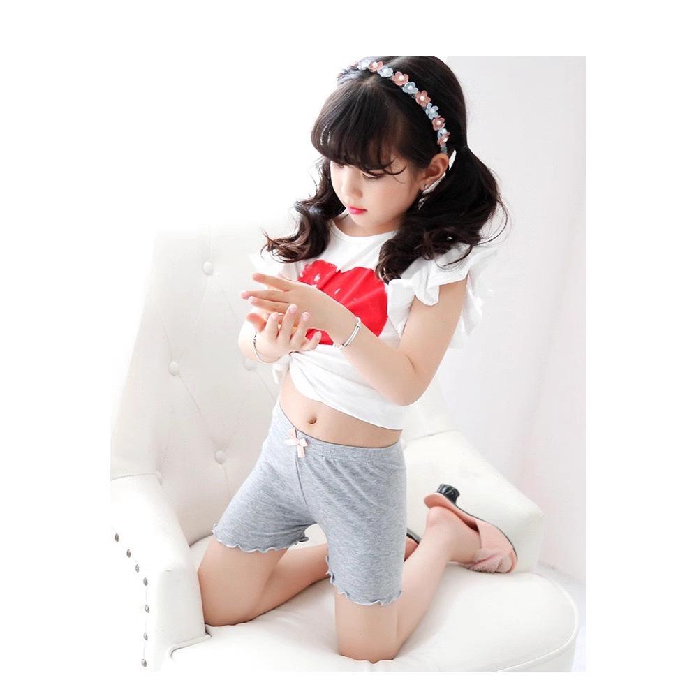 Girls' Summer Cotton Safety Shorts: Thin, Anti-Exposure, Modal, Flat-Leg, 3-Point Style