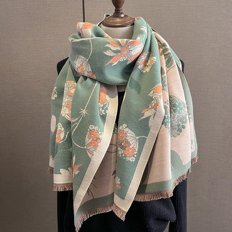 Luxus Design Kaschmirschal für Damen Winterschal Wickeltuch Hijab Verdicken Decke Damen Lang Pashmina Echarpe Halstuch Bufanda