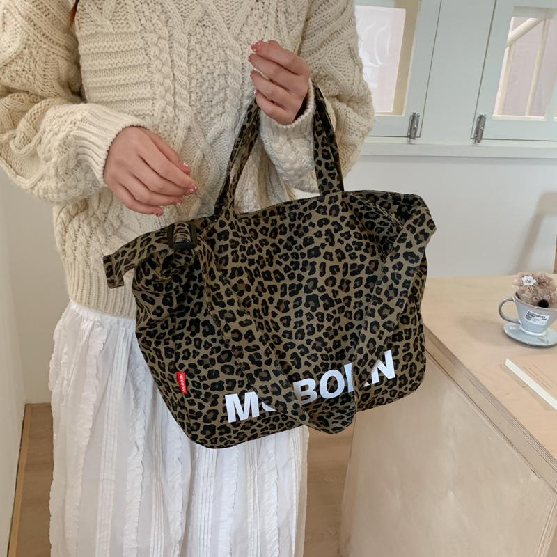 Casual Large-capacity Lazy Wind Handbag Women's 2025 New Leopard Print Tote Bag Fashion Shoulder Messenger Bag