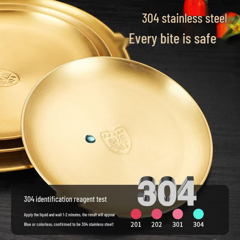 Korean Style 304 Stainless Steel Round Plate