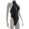 Sex Underwear Supply New Sexy Women's Patent Leather Open Placket Backless Onesie