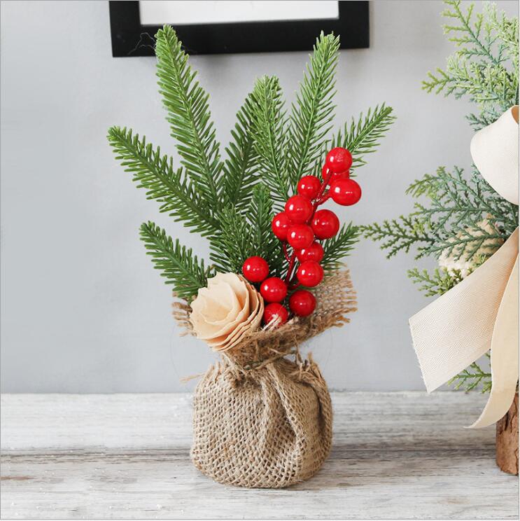 25cm Mini Christmas Tree Ornament Christmas Desktop Decoration Christmas Tree Ornament Home Holiday Party Christmas Decoration