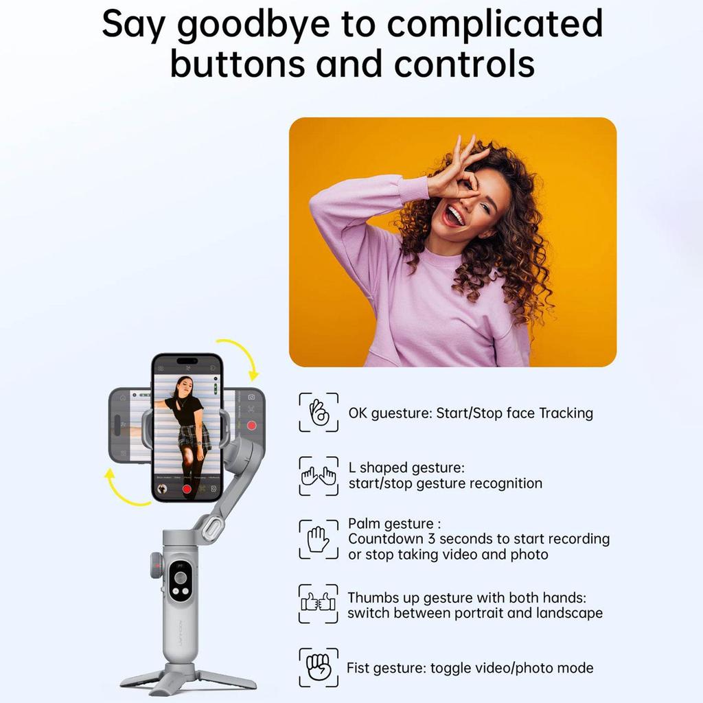Aochuan 3 Axis Smart Handheld Gimbal Stabilizer For iPhone And Android Smartphone Stabilizer Smart XPro Grey