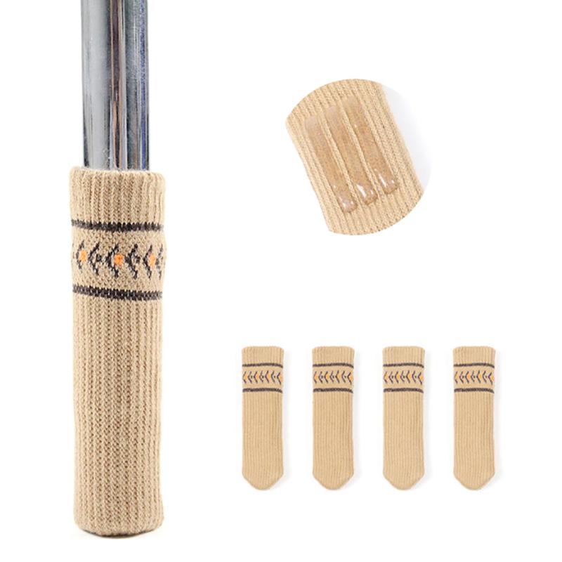 

4 шт., набор, симпатичные универсальные носки для ножек стульев, вязание, стол, ножки, нескользящие защитные чехлы для мебели, домашний декор