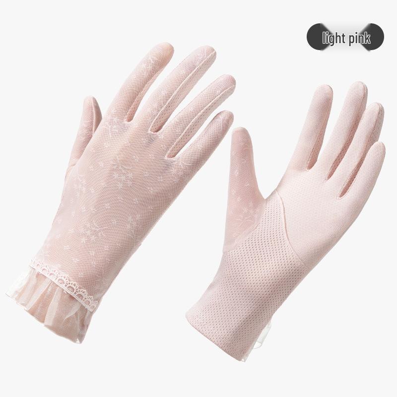 Sommer-Spitzen-Dünne UV-Schutz-Touchscreen-Handschuhe - Atmungsaktiv, Rutschfest, Sonnenschutz für Radfahren & Outdoor