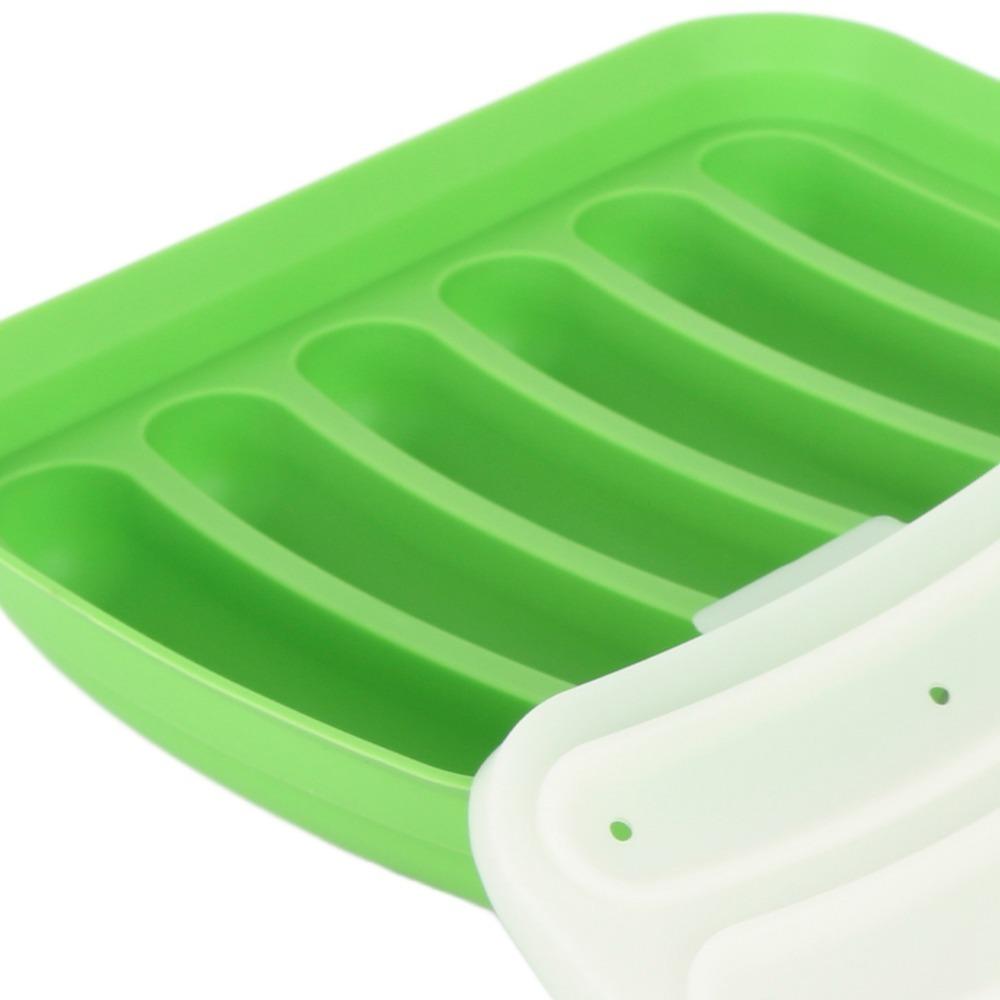 3pcs Food Grade Silicone Silicone Sausage Mold Steaming Oven Microwave Refrigerator Freezer зелёный