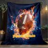 1PC Custom Name Football Art outdooor Flannel blankets Patterns Throw Blanket All-Season Soft Gift for Couch, Bed, Camping gifts