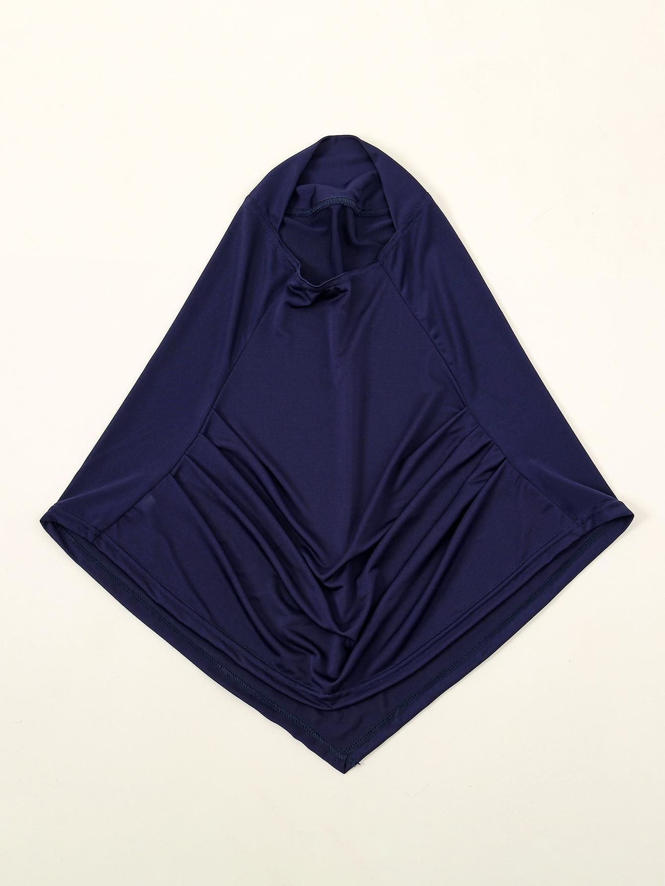 Мусульманская складчатая подхиджабная шапочка Хиджаб Мягкий эластичный подшарф Однотонный Хиджаб Наружная шапочка Новая Женская Полное покрытие Внутренняя 55*52 см