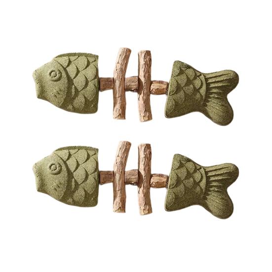 Natürliches Katzen-Kauspielzeug Fischgrätenform Katzenminze Silberrebe Kauspielzeug Zahnpflege Zahnreinigung Stick für Katzen Interaktives Spiel Mundgesundheit