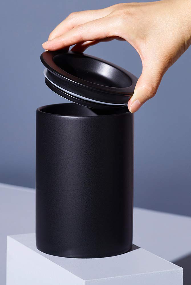 cores Coffee Coffee Highly Simple Design Canister, Porcelain, Beans, 200g, C820BK, Long-established Manufacturer, Airtight, Flavorful,