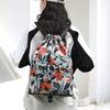 Fashion Women Drawstring Bag Backpack  Fabric Girls Daypack Backpack Female Portable Folding Bag Shopping Backpack