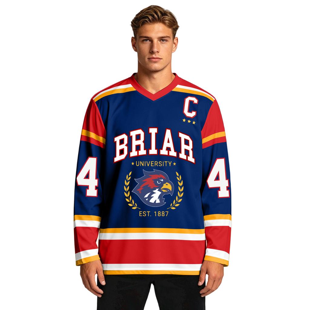 Unisex Long Sleeve Hockey Jersey Shirt Lightweight Breathable Athletic Top for Outdoor Sports and Casual Wear with Graphic Print