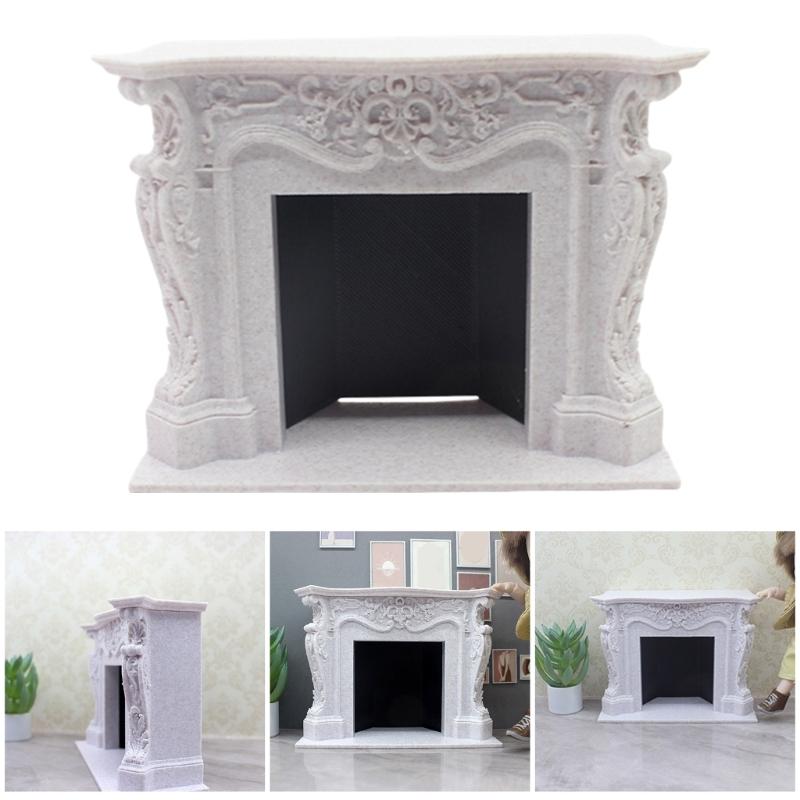 Educational Doll House Fireplaces Miniatures Zakka Toy Pretend Play Realistic Model Fireplaces Model Mini Size