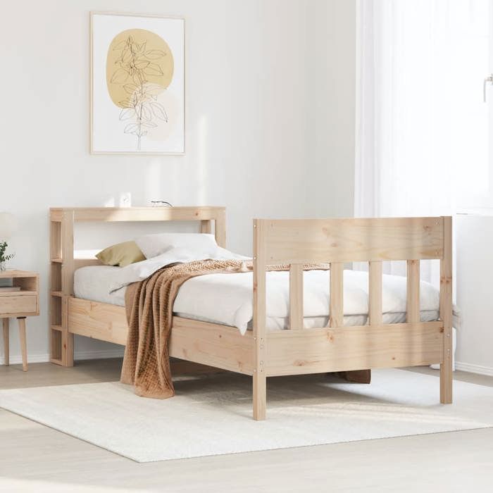 VidaXL Bed Frames Without Mattress 75x190 Cm Solid Pine Wood 3306288